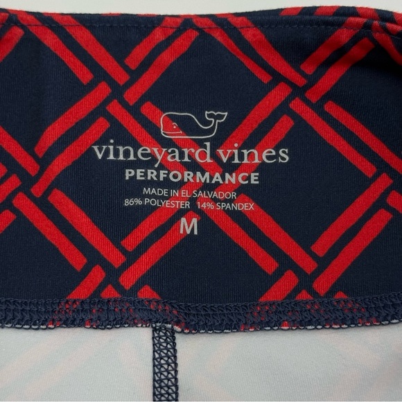 NWT Vineyard Vines Women’s Printed Performance Leggings Medium Deep Bay Geo Red - Picture 4 of 10